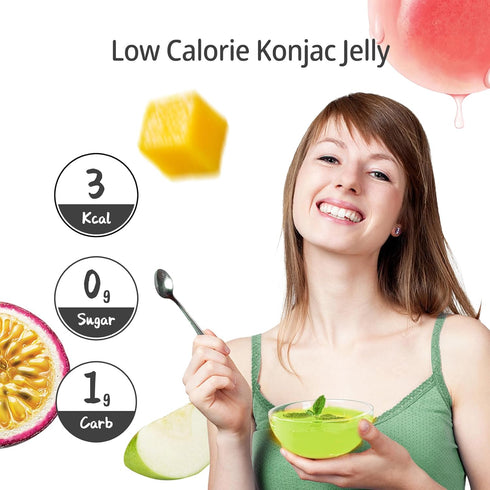 Pack, 10 Hethstia Konjac Jelly Variety Drinkable Jelly Pouches-Peach, Mango, Passion Fruit, Green Apple, Gluten-Free