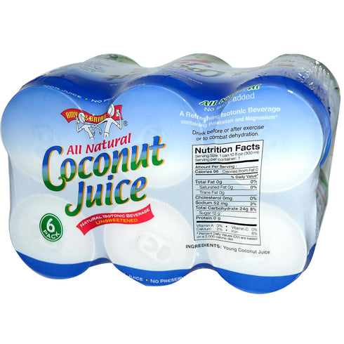 10 Oz(pack 6) AMY & BRIAN Pulp Free Coconut Juice, Fl