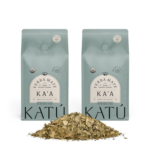 Kat Kaa Yerba Mate Tea 2-Pack (2 x 500g) Organic Loose-Leaf, Air-Dried