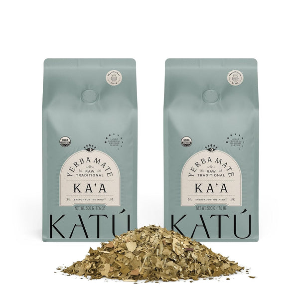 Kat Kaa Yerba Mate Tea 2-Pack (2 x 500g) Organic Loose-Leaf, Air-Dried
