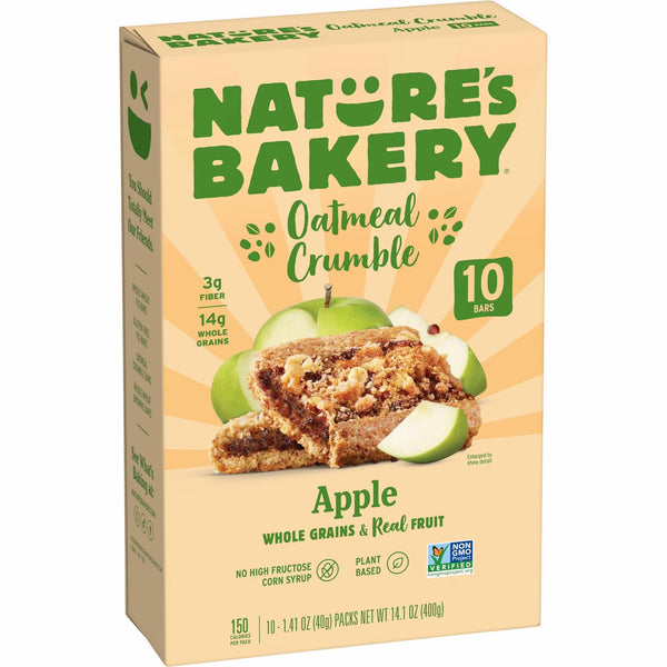 KD Chocolates Nature's-Bakery Oatmeal Crumble Breakfast Snack Bars, Apple, Whole Grains & Real Fruit,