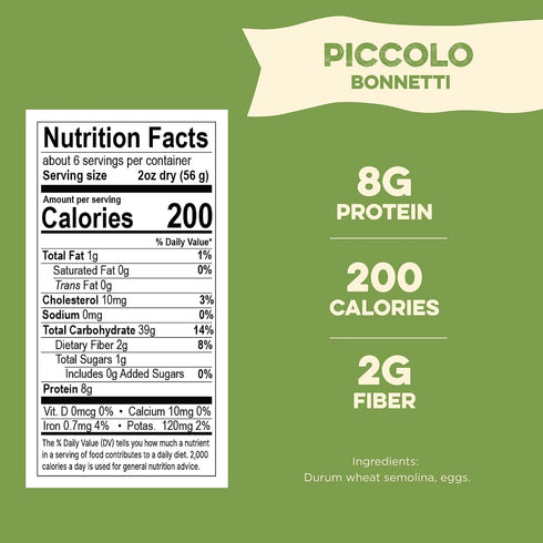 12oz (Pack 6) Al Dente Golden Egg Bonnetti All-Natural, Hand-Crafted Egg Pasta. Delicious and Versatile - Classic Pasta