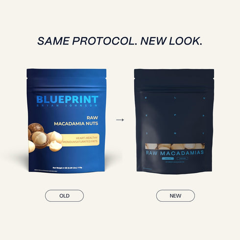 (4 Blueprint Bryan Johnson Raw Macadamia Nuts - No Palm Oil - Keto and Low Carb Snack - No Added Sugar, Vegan, Non GMO