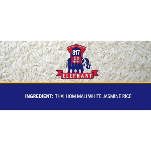 817 Elephant 15 lb Thai Hom Mali Jasmine Rice - Bag - Authentic White Rice - Great for Thai Recipes, Curries & Pilafs