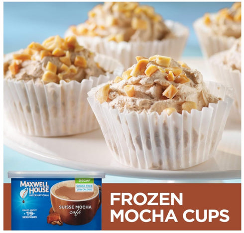 4 oz 4 Pack, 2 Packages (4 Maxwell House International Sugar-Free Decaf Suisse Mocha Beverage Mix, Tub, Tubs)