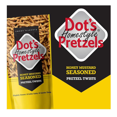 Pack 10-1.5 oz Dot Pretzels Honey Mustard - of Bags - Perfect for Lunches or Stocking the Pantry - Classic Taste