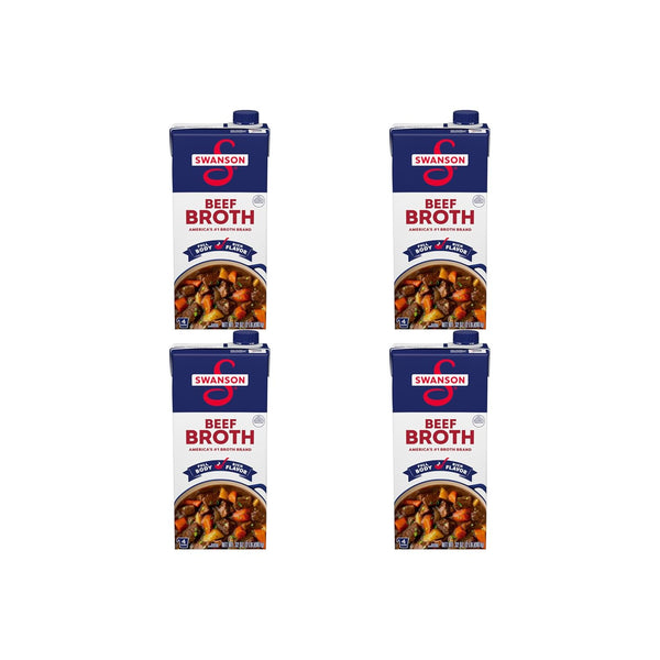 Swanson Beef Broth, 32 oz Carton (Pack of 4)
