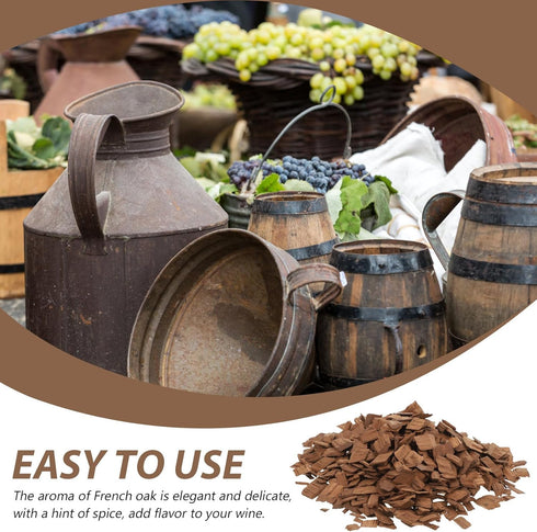RUNROTOO 3 100g/Bag, Bags Oak Chips: Toasted French Oak Chips For Wine Brewing - Whiskey Flavor Wine Making Supplies