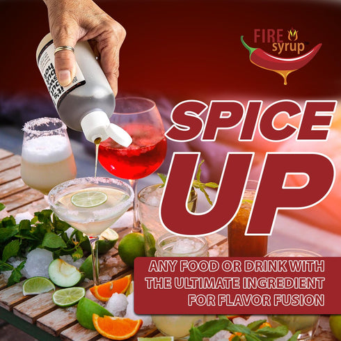 2 Pack- 8 Oz Fire Syrup - Jalapeno Simple Syrup It's Hot But It's Sweet But It's Hot! - Each Bottle of Jalapeno Infused