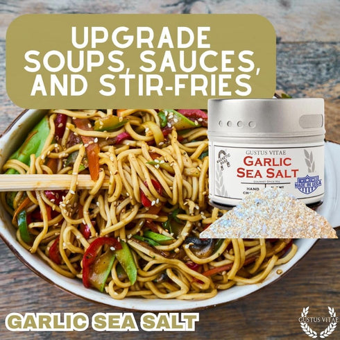 GLP-1 Classic Gourmet Garlic Sea Salt | All Natural | Ultra Premium Gourmet Salt | Artisanal Finishing Seasoning |