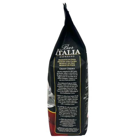 1kg (2.2 lb) Saquella Bar Italia Gran Crema Espresso Coffee Beans, | Authentic Italian Roast | Full-Bodied, Velvety
