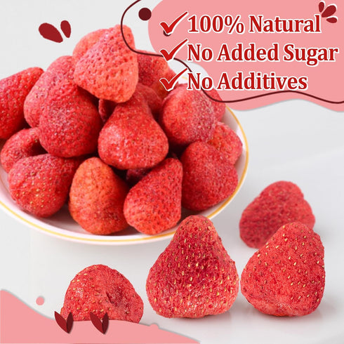 7oz Whole Freeze-Dried Strawberries - Dried Strawberry Snacks, Crispy Dehydrated Fruit Snack for Yogurt, Oatmeal