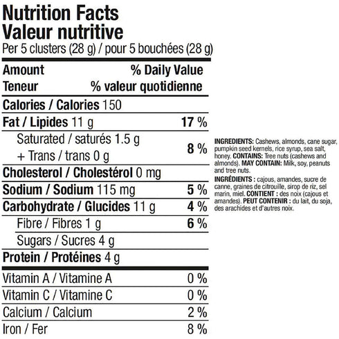 KIRKLAND 32 Oz (440493) Signature's Cashew Cluster With Almonds & Pumpkin Seeds