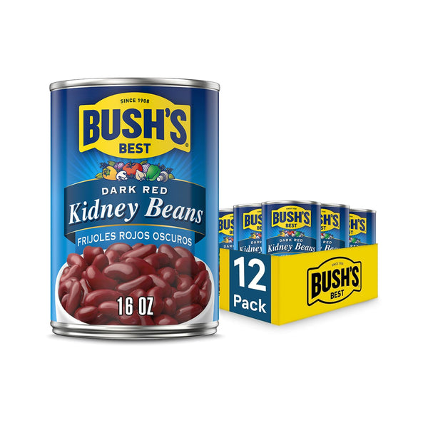 BUSH'S BEST 16 oz Canned Dark Red Kidney Beans, Source of Plant