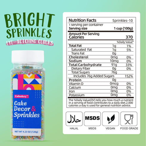 120g Pastel Sanding Sugar, - Blue Green Pink Yellow Edible Sparkling Sugar Crystals for Spring Baking Decorations