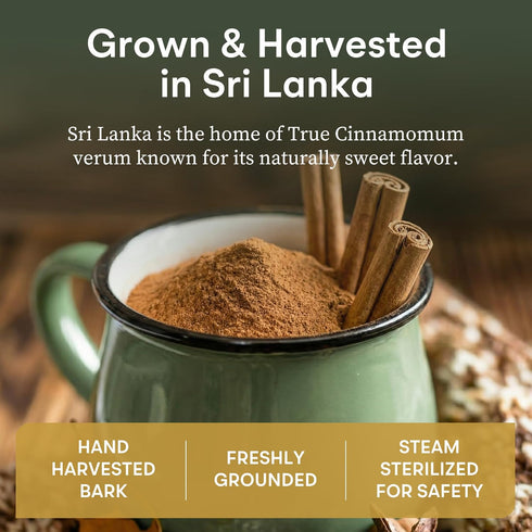7 oz (200g) Organic Ceylon Cinnamon Powder | Certified USDA Organic and Kosher| Ceylon Cinnamon Powder Organic from Sri