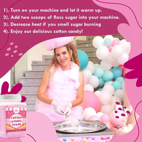 Under the Sun Products (2 Pack, 3 lb (2 Pack 2 lb Cotton Candy Floss Sugar Pink Vanilla & Blue Raspberry Each) |