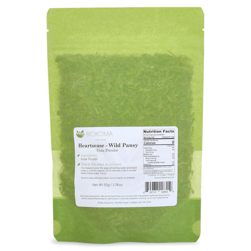 Biokoma Pure Heartsease Wild Pansy Dried Herb 50g - Healthy Skin Support, Herbal Tea