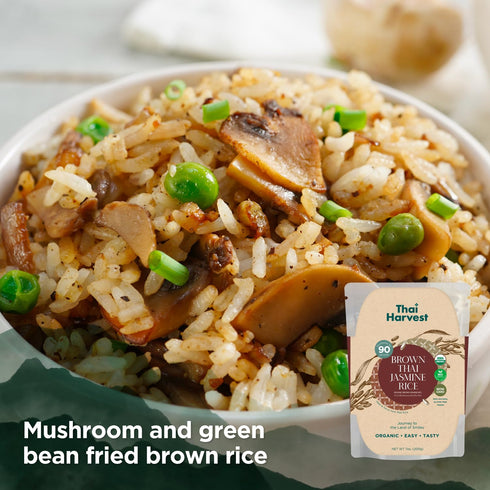 100% 7 (Pack 8) 90 THAI HARVEST USDA Organic Brown Jasmine Rice Ounce of Microwaveable Seconds Ready to Eat Instant