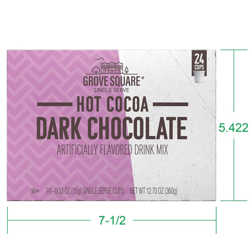 24 Grove Square Hot Cocoa Dark Chocolate, Single Serve Cups