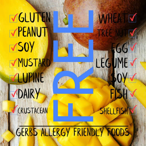 2 lbs. 14 Gerbs Lightly Sweetened Dried Mango Cubes | Unsulfured, No Artificial Additives, Resealable Bag | Naturally