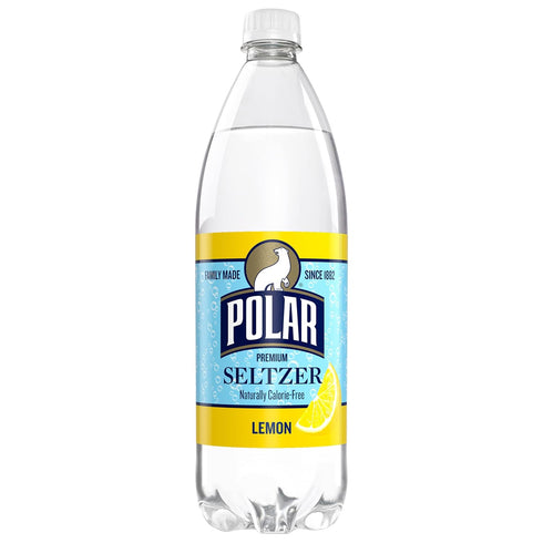 Polar Beverages Seltzer Lemon, 33.8 Fluid Ounce (Pack of 12)