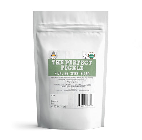 Fermentaholics Certified USDA Organic Pickling Spice | Hand-Blended 4 oz. | Enough for Over 2.5 Gallons Pickles
