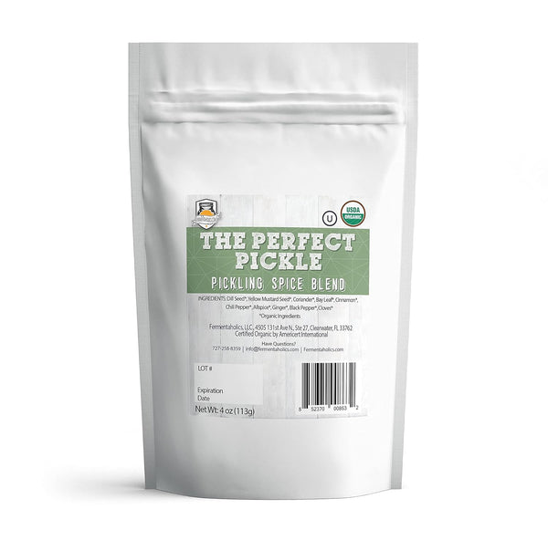 Fermentaholics Certified USDA Organic Pickling Spice | Hand-Blended 4 oz. | Enough for Over 2.5 Gallons Pickles