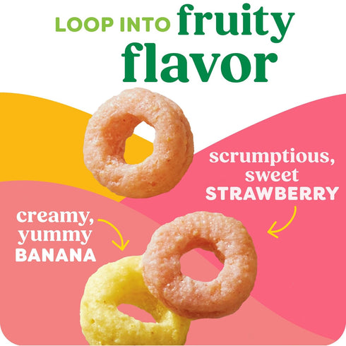 12.7oz (1 Kashi Breakfast Cereal, Whole Grain, Vegan, Strawberry Banana Smoothie Loops, Box Box)