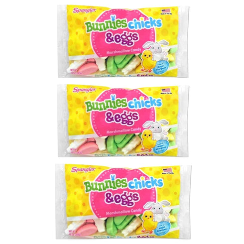 Spangler Bunnies, Chicks, and Eggs Marshmallow Easter Candy - Pack of 3