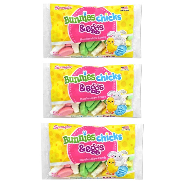 Spangler Bunnies, Chicks, and Eggs Marshmallow Easter Candy - Pack of 3