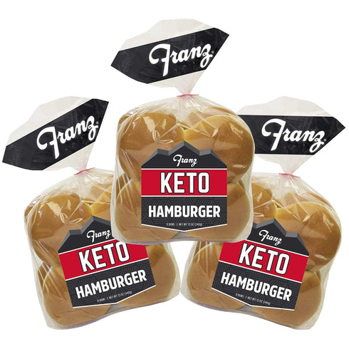 Franz Bakery Franz Keto Hamburger Buns, 1g Net Carb, Super Soft, High Protein, High