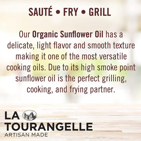 La Tourangelle Organic High Oleic Sunflower Oil, Neutral Oil for Medium to High Heat Cooking, 16.9 Fl Oz