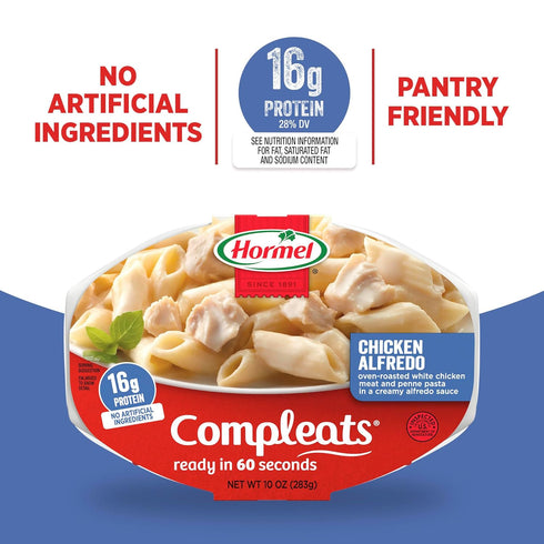 10 oz. (6 Pack) HORMEL COMPLEATS Chicken Alfredo Microwave Tray