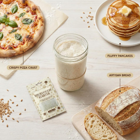 (5 Sourdough Starter Culture Dehydrated Wild Dry Yeast for Baking Homemade Artisan Bread Organic, Non-GMO, Fresh