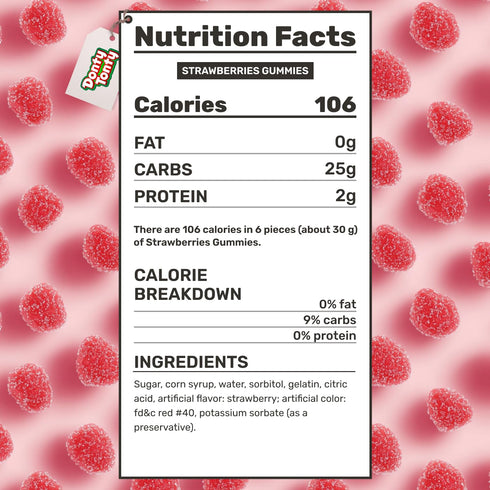 8 oz Gummy, Gummies Guatemalan Strawberry Candy Gelatin Based Soft and Chewy, Light Sugar Coated, Bulk Jelly Fruit