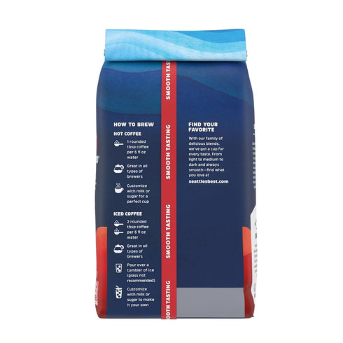 100% 6 (12 oz Seattles Best Coffee, Dark Roast Ground Coffee, Henry's Blend, Arabica, Bags Each)