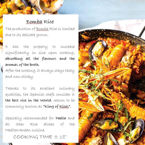 THE BLACK HOOF Arroz 1 (2.2 lbs) Bomba Paella Rice D. O. Valencia - Bomba, the White Rice from Spain Kg