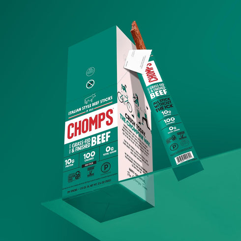 1.15 oz, Whole30, Chomps Italian Style Grass-Fed Beef Stick, Keto, Paleo, Sugar Free, Low Carb Snack