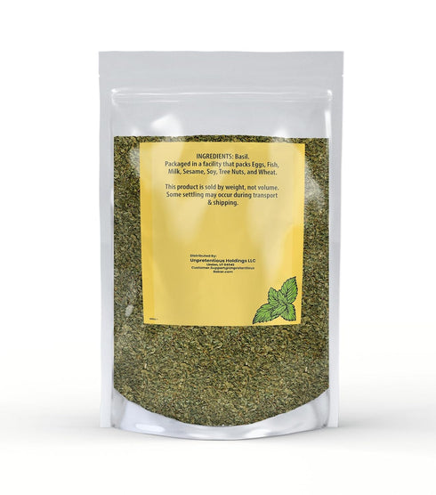 1 lb, Unpretentious Basil Leaves, Cut & Sifted, Sweet Flavor, Sauces & Soups