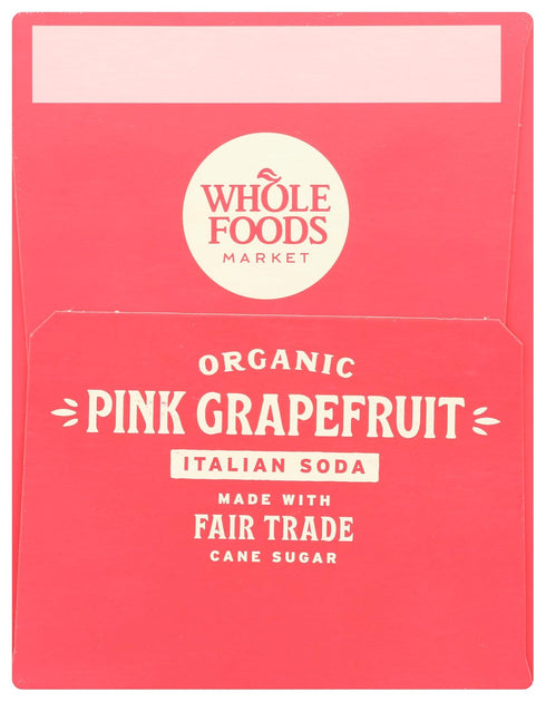 11.2 Oz, 4 Pack Whole Foods Market Organic Pink Grapefruit Italian Soda, Fl