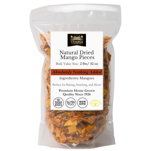 Traina Home Grown Dried Natural Mango Slices No Sugar Added, Non-GMO, Gluten-Free,