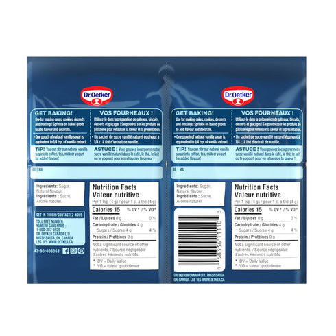 Dr. Oetker 1.68 Natural Vanilla Sugar, Ounce