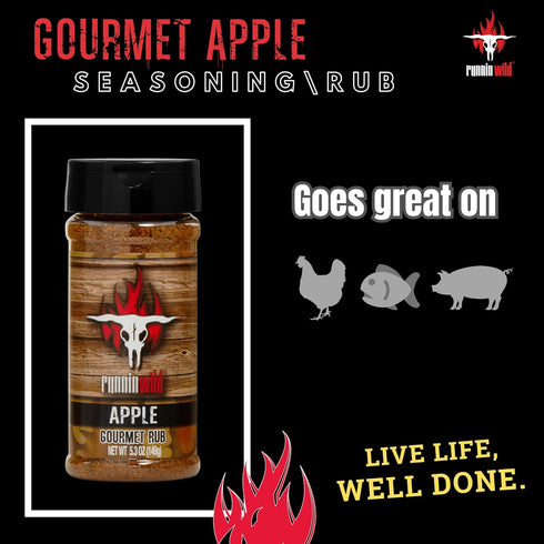 Gourmet Apple Rub | Premium Apple Spice Seasoning for Chicken, Turkey, Pork, Beef | Runnin’ Wild Foods, 5.3 oz