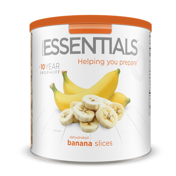 Emergency Essentials, Dehydrated Banana Slices, Emergency Food Supplies, 10-Year Shelf Life, 24