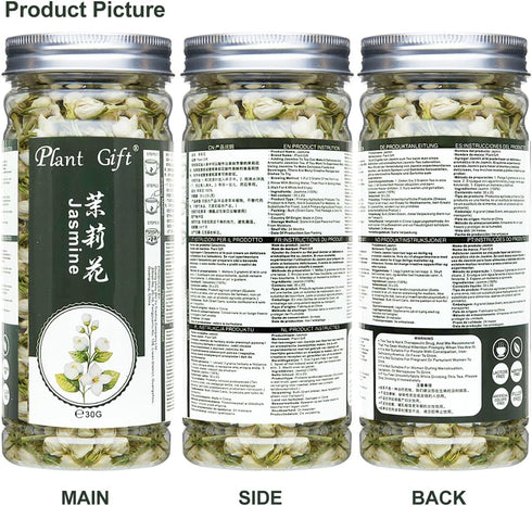 Plant Gift 100% 30G/1.05oz Jasmine Fresh, Non GMO Loose Leaf , Natural Dried Flowers Herbs for Soap Making, Syrup