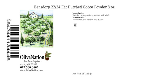 22/24 8 Bensdorp Fat Dutch Process Cocoa Powder from OliveNation, High Fat Alkalized Cacao Powder for Baking, Deep Red