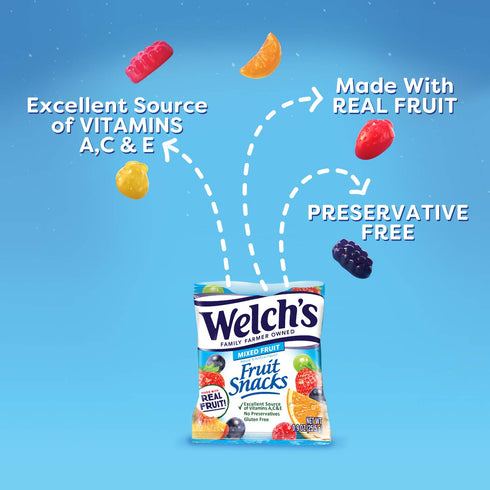 Pack Pack, 5oz (Pack 12) Welchs Fruit Snacks, Variety With Mixed Fruit, Strawberry & Island Fruits, Gluten Free, Bulk