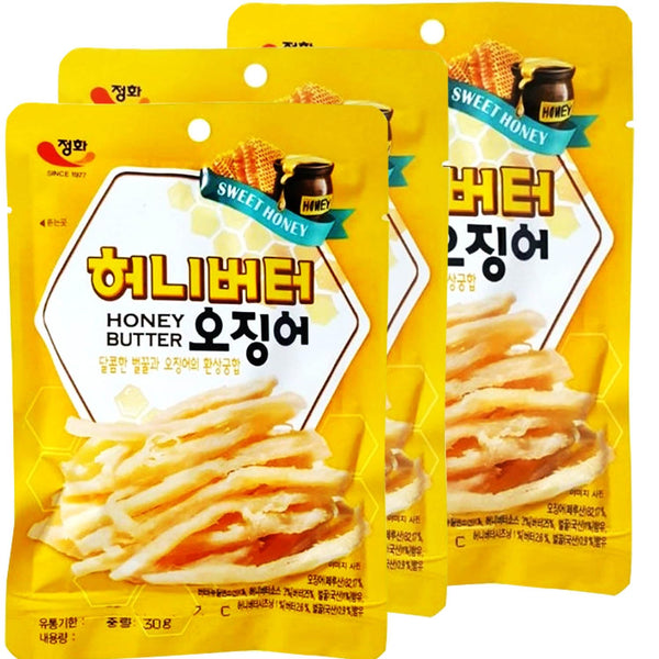 JUNGHWA Grilled Honey Butter Squid - 1.05 Ounce, Pack of 3