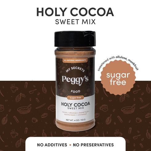 MY SECRETS PEGGY'S FOOD 100% 4 Oz Holy Cocoa Powder - Premium Natural Unsweetened Pure Cacao for Coffee, Smoothies